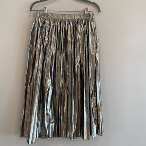 Gap metallic pleated skirt